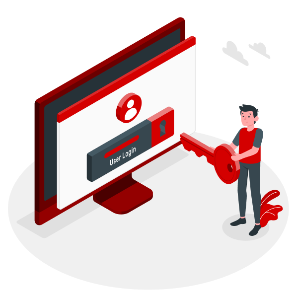 avater holding a login key